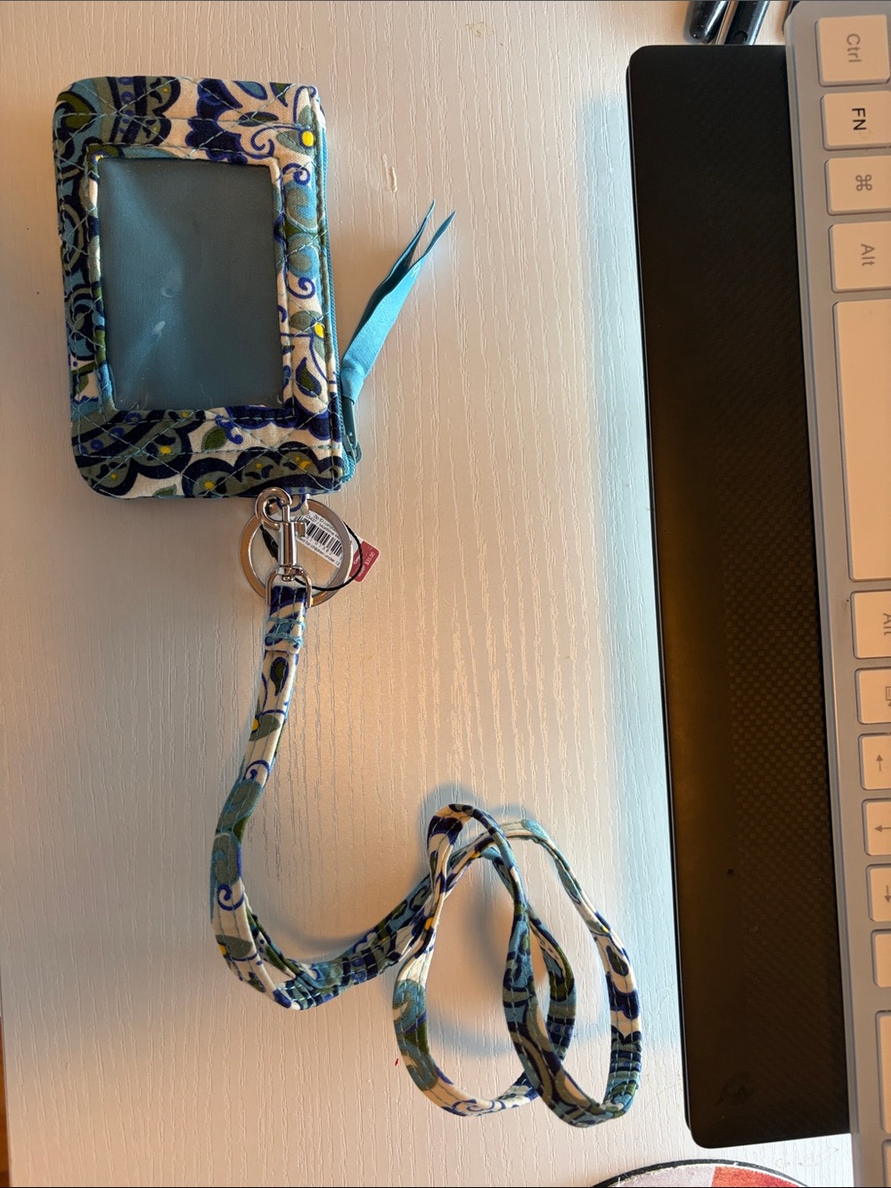 Vera Bradley Blue Floral ID Lanyard Wallet